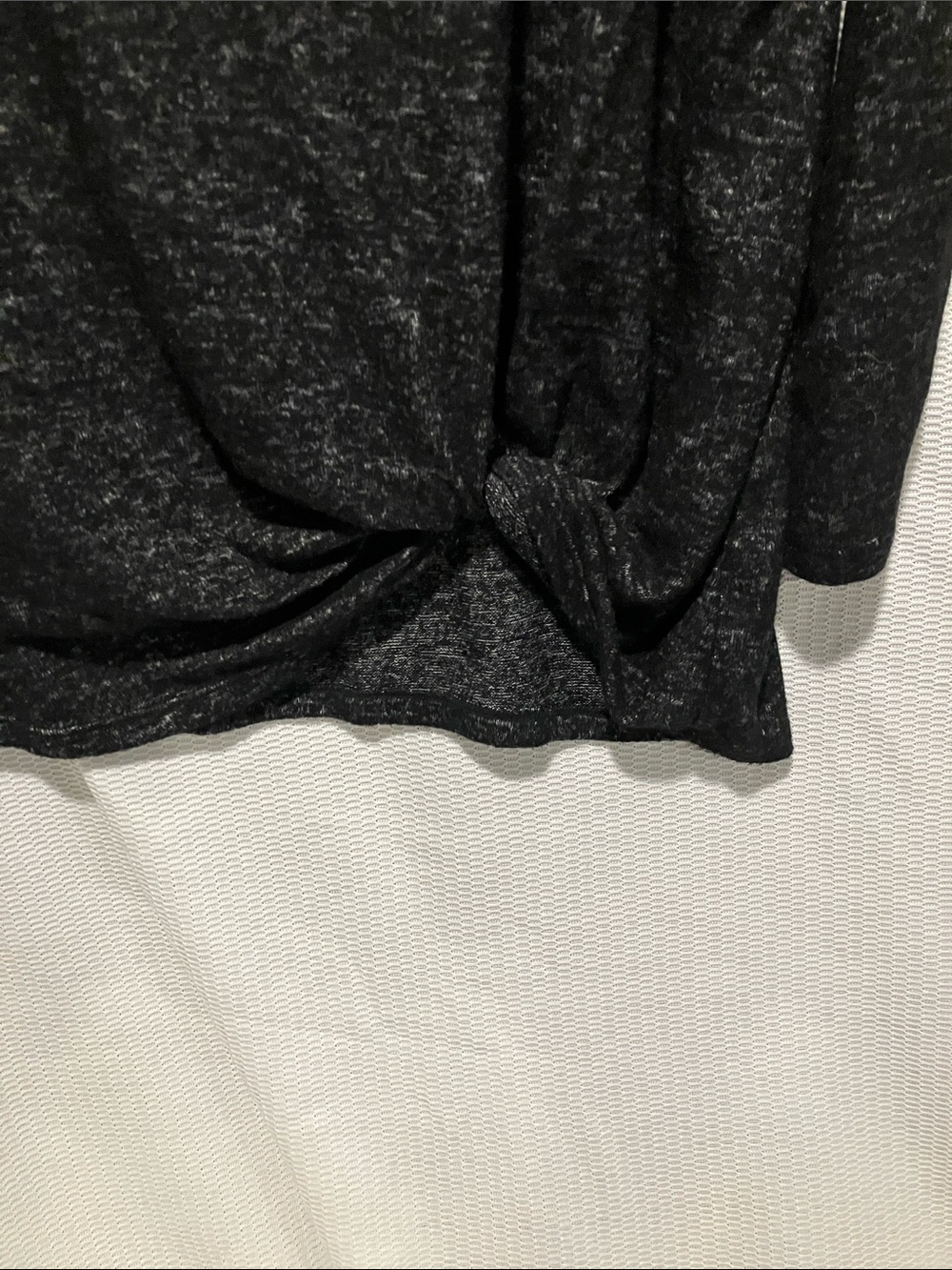 Serra Black Heather Twist-Front Long Sleeve Tee - Picture 9 of 9